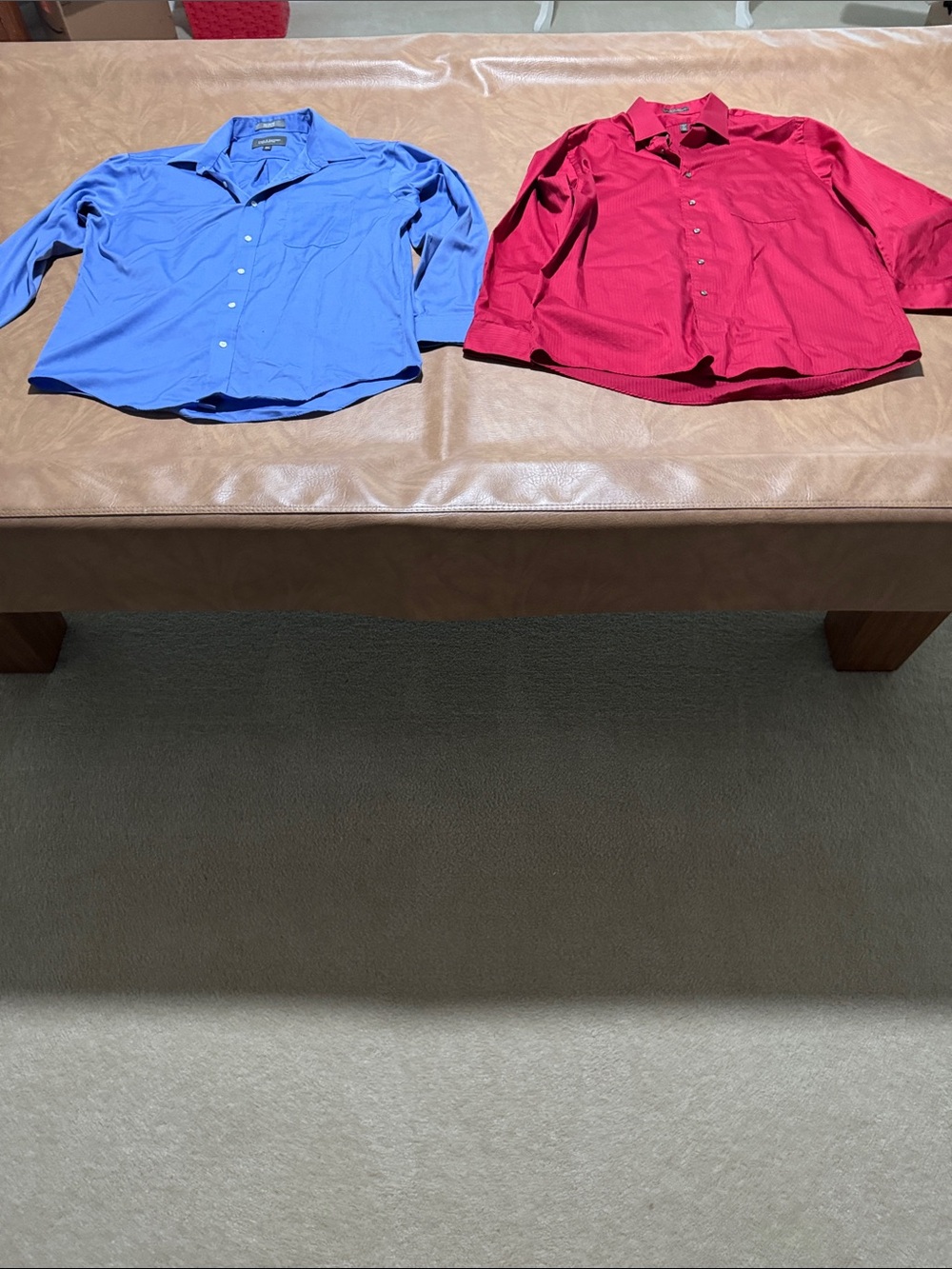 Arrow Men's Red  and Croft $ Barrow Red Long-Sleeve Dress Shirts.